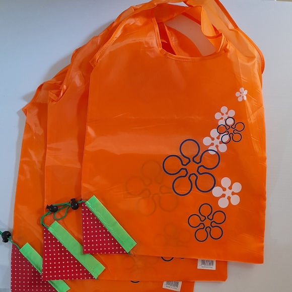 ● 3 New Nylon Foldable Reusable Shopping Bags - Picture 6 of 9